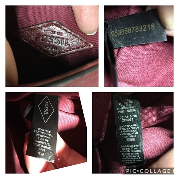 Fossil Emi Saddle Crossbody Leather Bag in Maroon - Picture 15 of 16